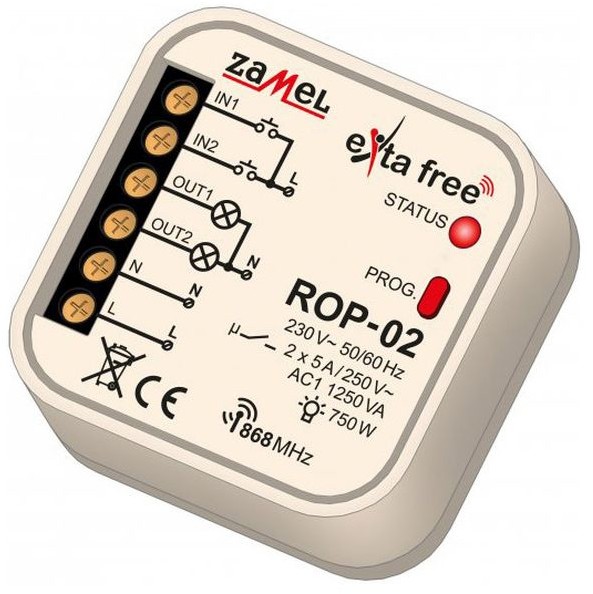 Zamel Radiowy odbiornik ROP-02 podtynkowy 2-kanałowy