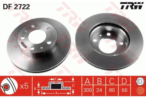 TRW Tarcza hamulcowa DF2722