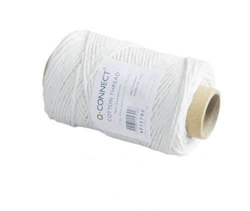 Q-Connect Nici bawełniane nabłyszczane, 100g, 80m, białe KF15702
