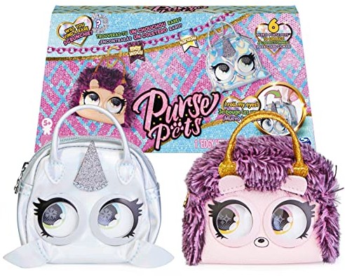 Purse Pets PURSE PETS MICRO - Zestaw 2 MIKRO - MINI COMPAGNON FORMAT SAC A HAND - 2 małe zwierzęta do zawieszenia na swojej rasie zwierząt lub na pasie - Świeca oczu - 6064161 - Zabawka dla dzieci 5 lat i więcej 6064161
