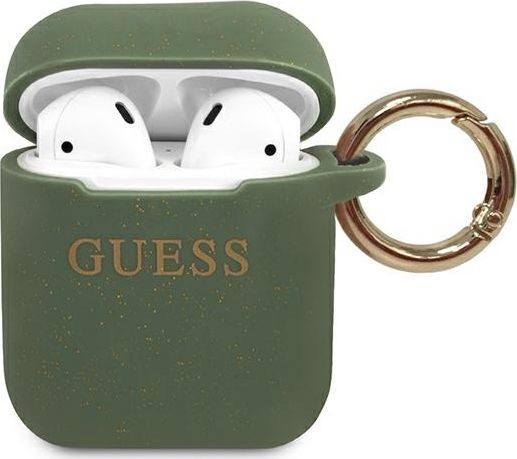 Guess Guess GUACCSILGLKA AirPods cover khaki Silicone Glitter GUACCSILGLKA