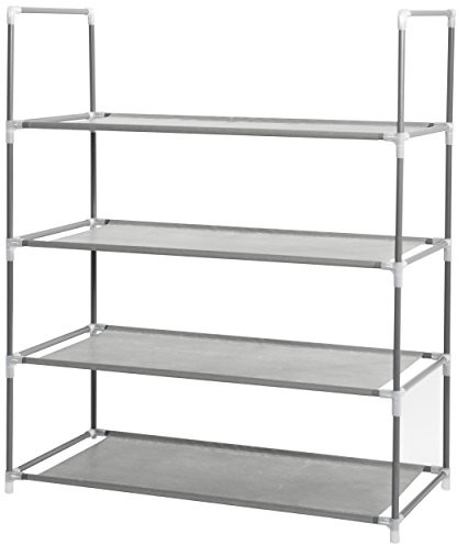 Compactor ran6958 stojak na buty, półka na buty z 4 łączniki do półek regałowych, płyt z tworzywa sztucznego, 58,5 x 29 x 70,5 cm, szary RAN6958
