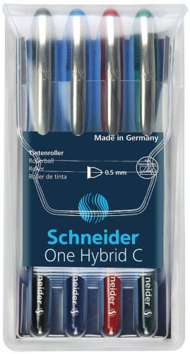 Schneider Pióro kulkowe ONE Hybrid C 0,5 mm, w etui 4 szt., miks kolorów SR183294