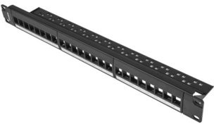 LANBERG Patch panel pusty 24 porty 1U 19 cali czarny do modułów keystone + EKSPRESOWA PPKS-1024-B