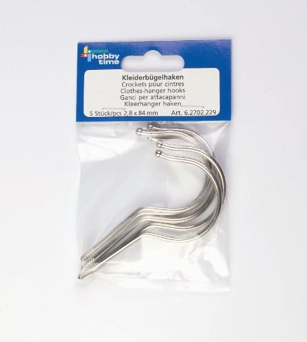 Glorex GmbH glorex wieszak na ubrania haki, nikiel, wielokolorowa, 13 x 9 x 7 cm 6 2702 229