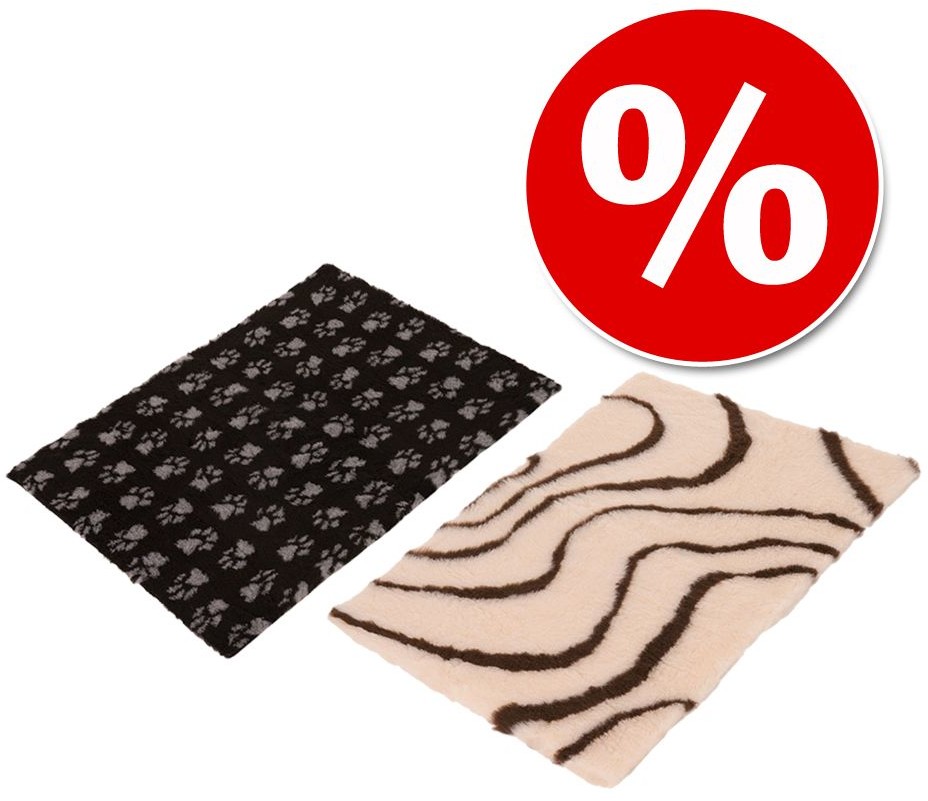 Vetbed Zestaw Isobed SL Fale koc kremowo-brązowy + Isobed SL Paw czarny/szary Dł z szer. 150 x 100 cm
