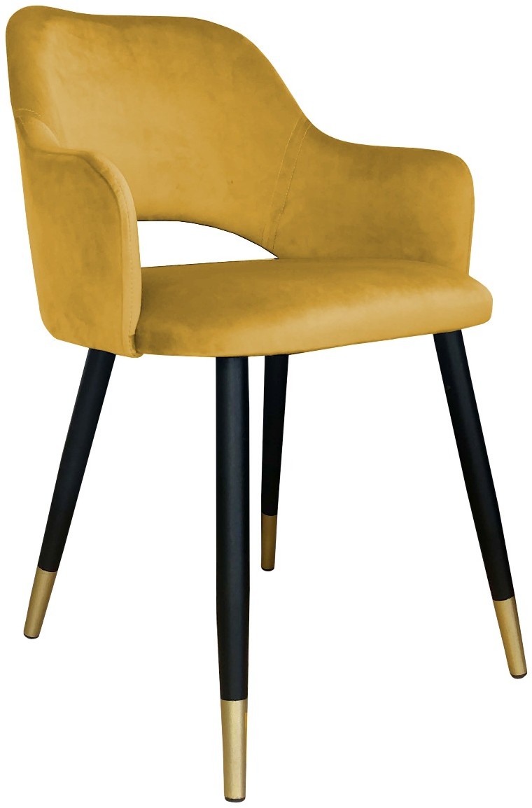 Atos Krzesło NAPO VELVET GOLD żółte nowoczesne na metalowych nogach MILANOGOLD-MG15
