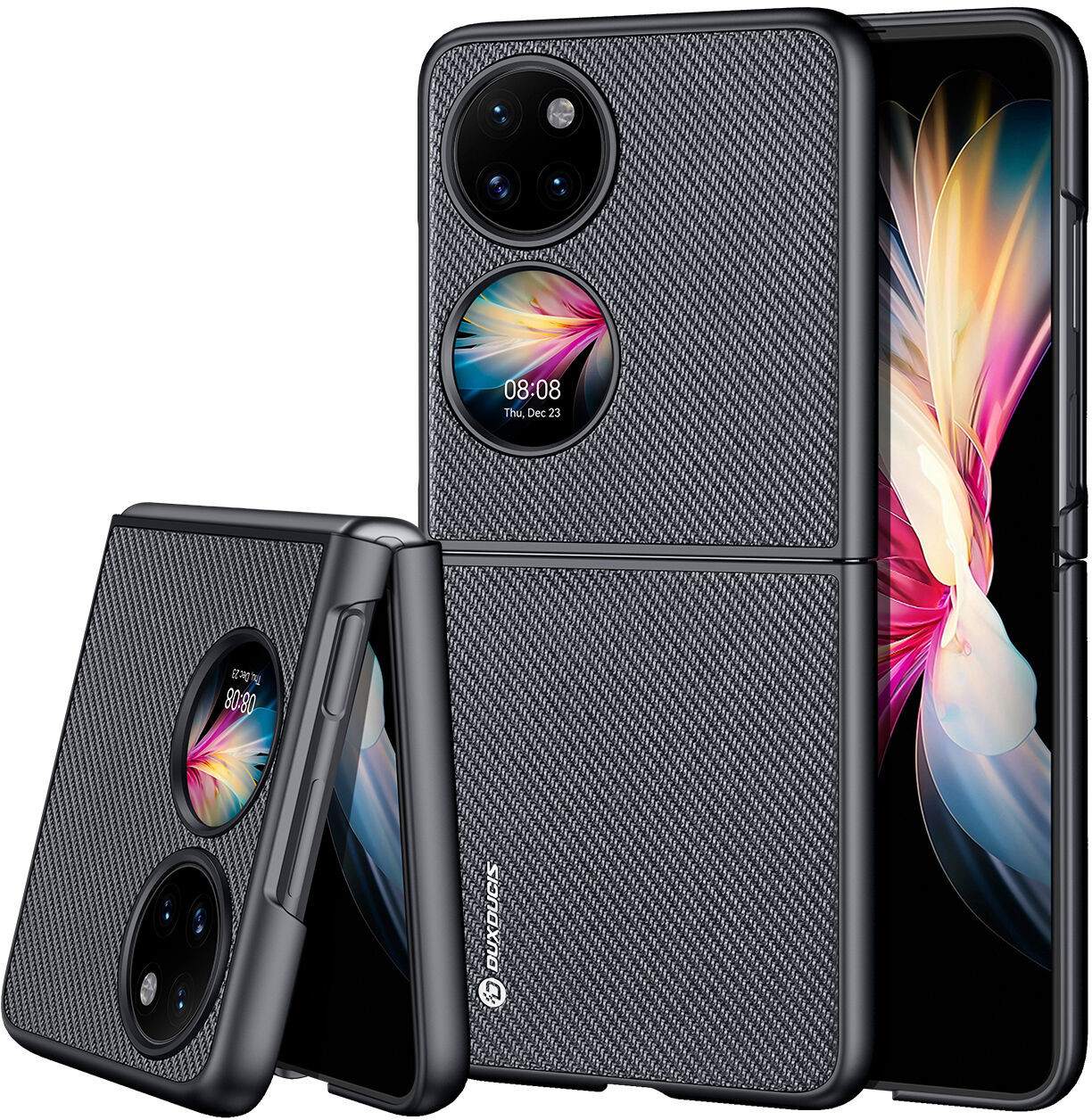 Dux Ducis Fino etui pokrowiec pokryty nylonowym materiałem Huawei P50 czarny