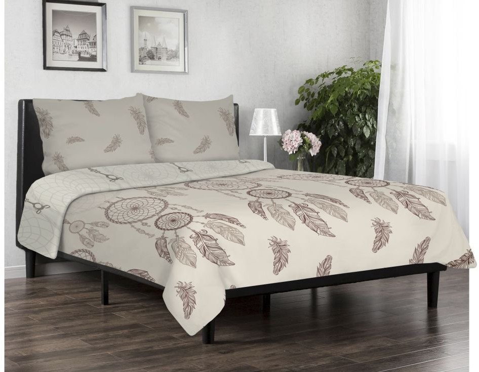 Matex Multitex Pościel flanelowa, beżowa, 160x200 cm, 2x 70x80 cm