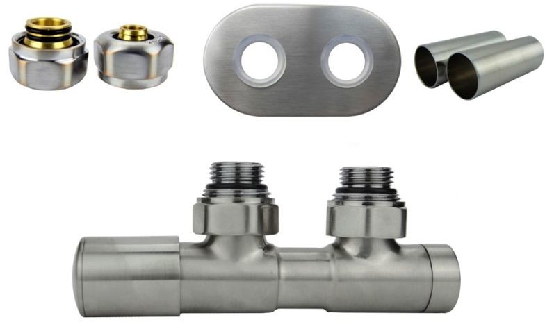 Varioterm Zawór regulacyjny TWINS All in One rozeta owalna - nikiel szlifowany lewy alu-pex - PEX 16mm A000M873A008/L(Pex)
