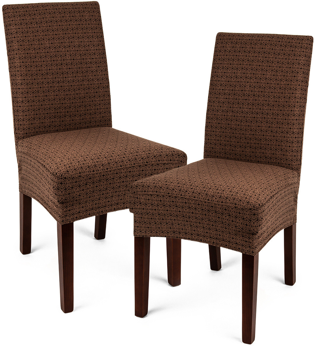 4Home Multielastyczny pokrowiec na krzesło Comfort Plus brązowy, 40 - 50 cm, zestaw 2 szt.