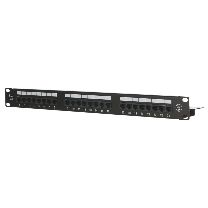 ALANTEC Patch panel UTP z półką czarny PK013 24xRJ-45 kat 5e 19