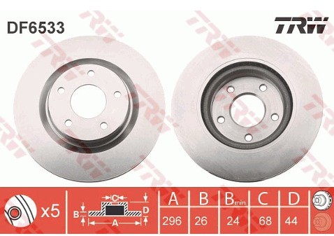 TRW Tarcza hamulcowa DF6533