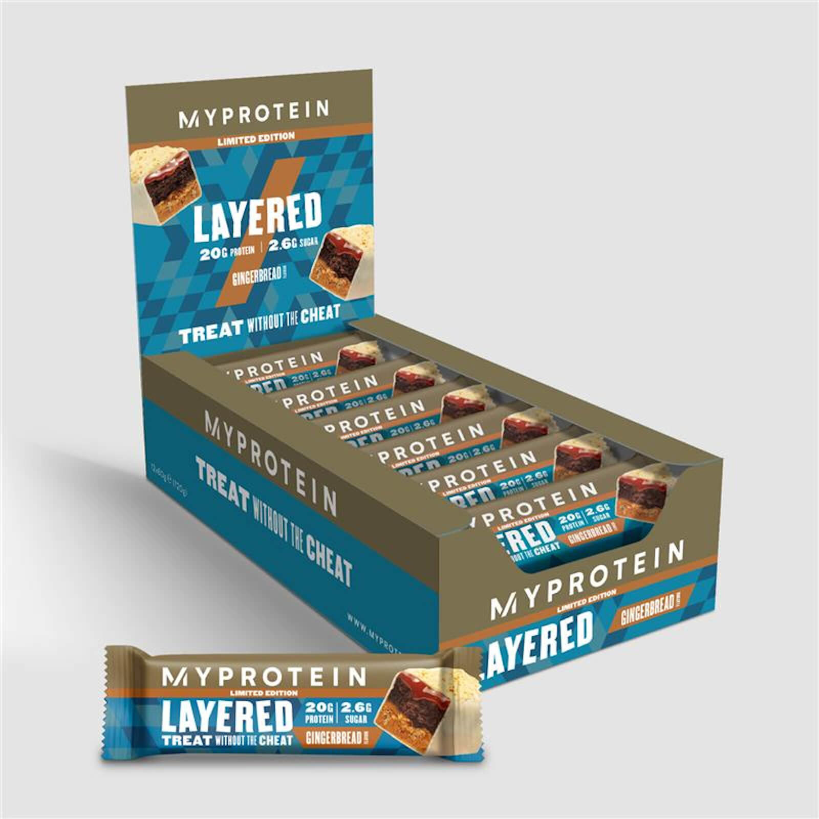 Myprotein 6 Warstwowy Baton Proteinowy - 12 x 60g - Limited Edition Gingerbread