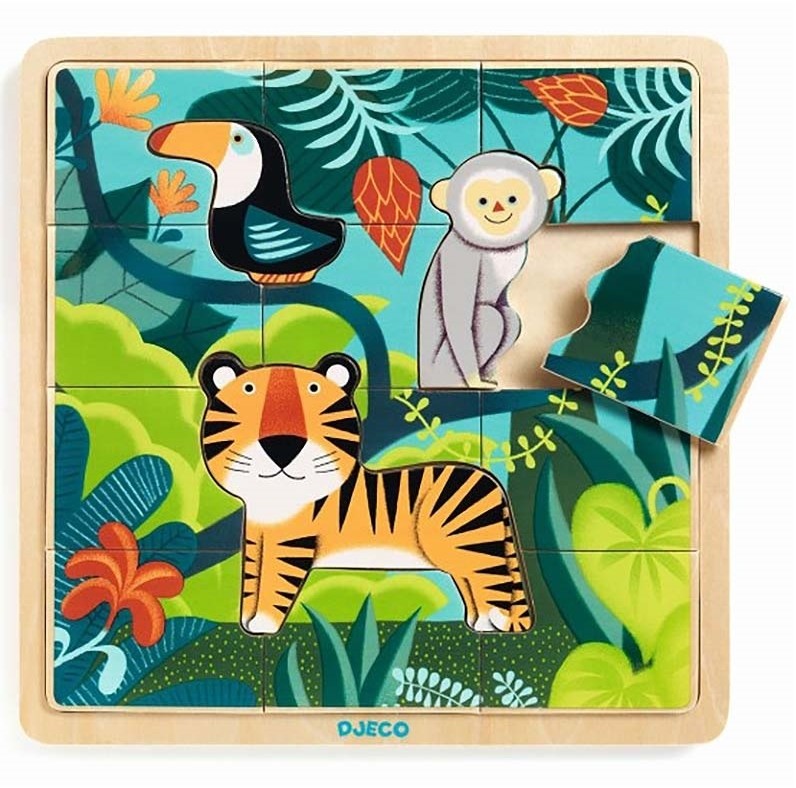 Djeco DŻUNGLA drewniane puzzle 15 el. DJ01810 DJ01810