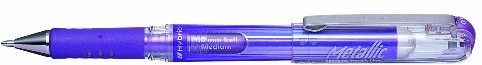 Pentel K230-MDO Hybrid Gel Metallic Grip DX ink roller przy użyciu atramentu pigmentowego, opakowanie 12 szt K230-MV
