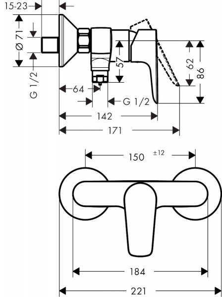 Hansgrohe Talis E prysznicowa czarny matowy 71760670