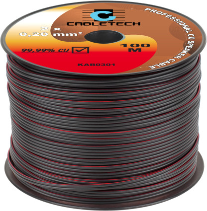 CABLETECH Kabel głośnikowy 0,2mm czarny