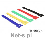 Delock opaski kolorowe rzepy dł 150 x szer 12mm 10 szt (18634)