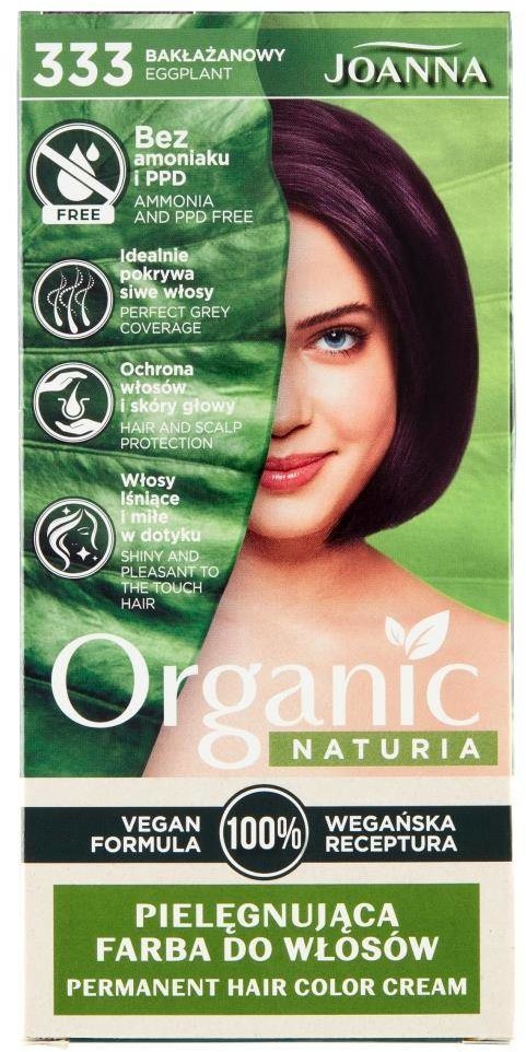 Joanna Naturia Organic pielęgnująca farba do włosów 333 Bakłażanowy