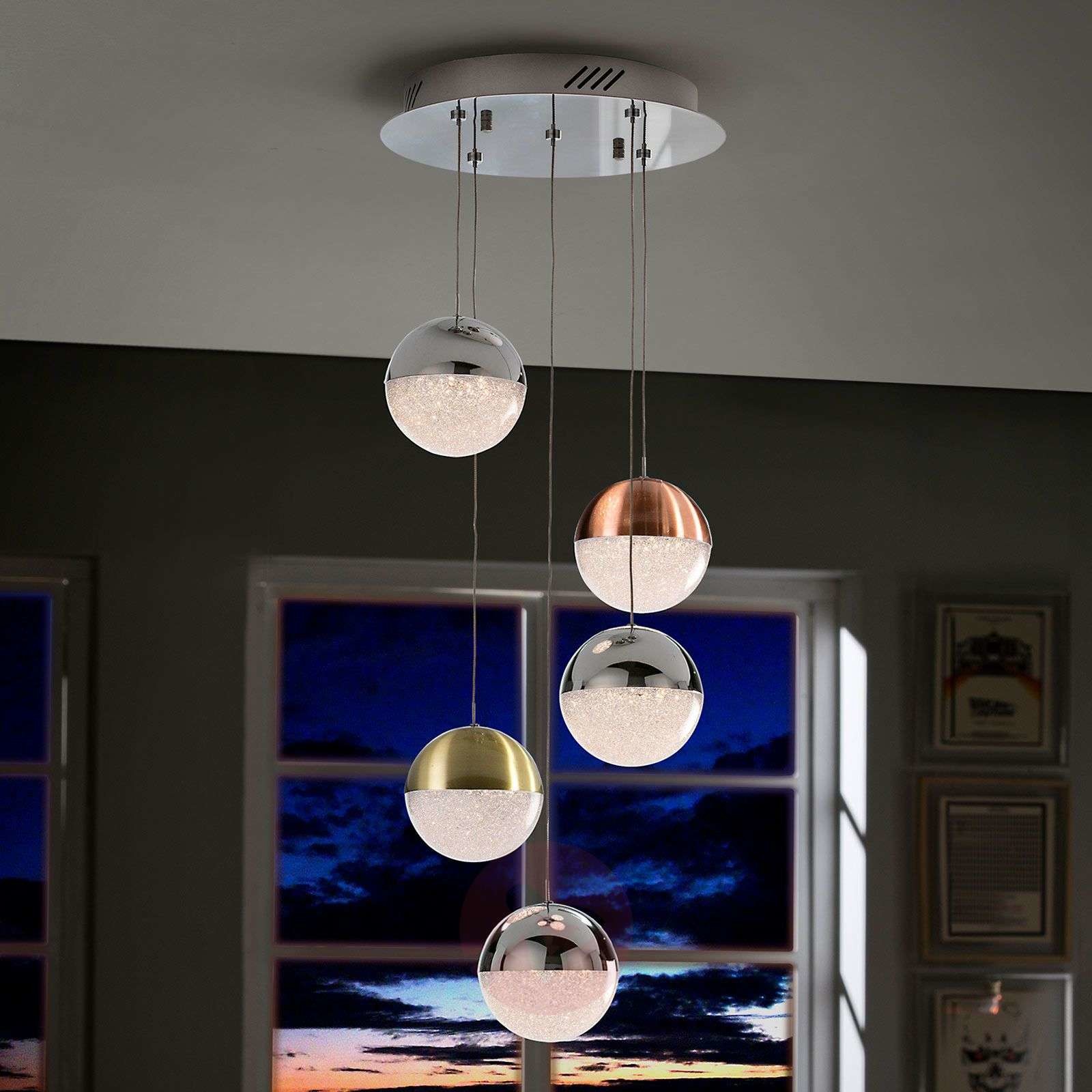 Schuller Lampa wisząca LED Sphere, multicolor, 5-punktowa