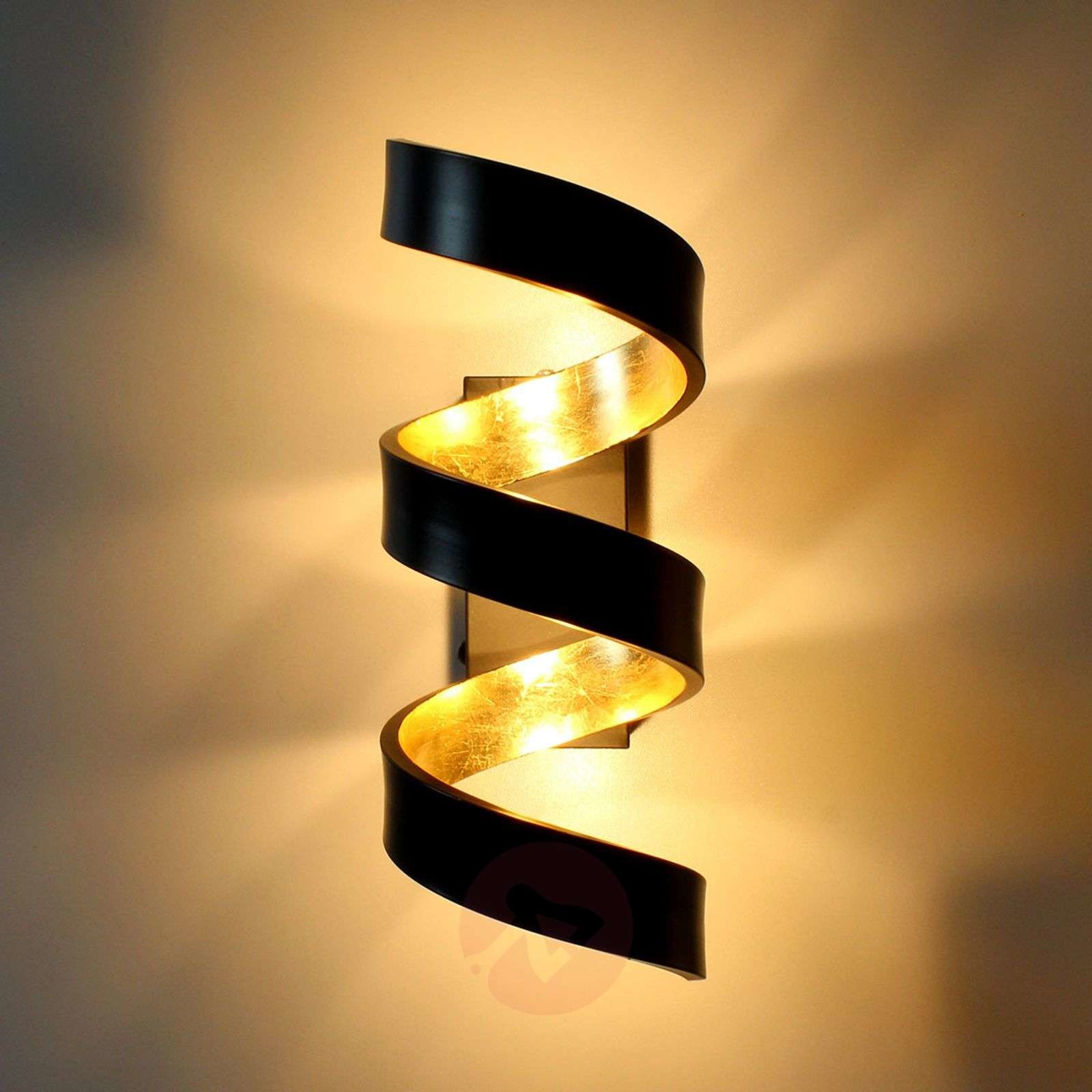 Eco-Light Kinkiet LED Helix, czarno-złoty, 26 cm