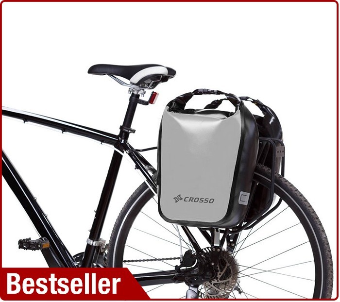 Crosso Sakwa na bagażnik DRY SMALL 30L szary srebrny (S0482)