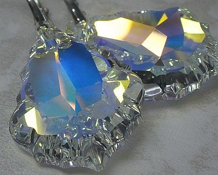 Swarovski OKAZJA piękne kolczyki SREBRO Barok AB