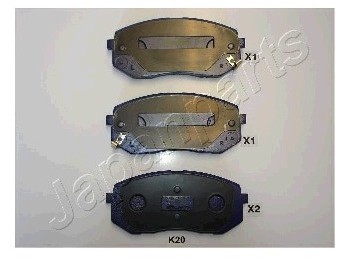 JAPANPARTS Zestaw klocków hamulcowych, hamulce tarczowe PA-K20AF