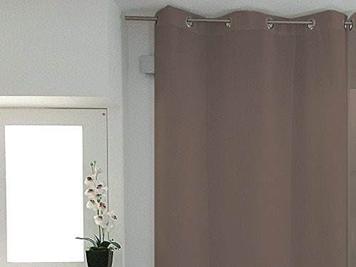 Soleil d'ocre Soleil D 'ocre Alicja 032234 zasłona z otworami okutymi obręczami poliester Mokka 140 x 180 cm 032234