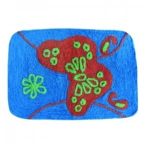 MSV 140500 dywan bawełna motyl niebiesko-pomarańczowy/zielony 80 x 50 x 0,1 cm 140500