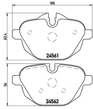BREMBO Zestaw klocków hamulcowych, hamulce tarczowe P 06 064