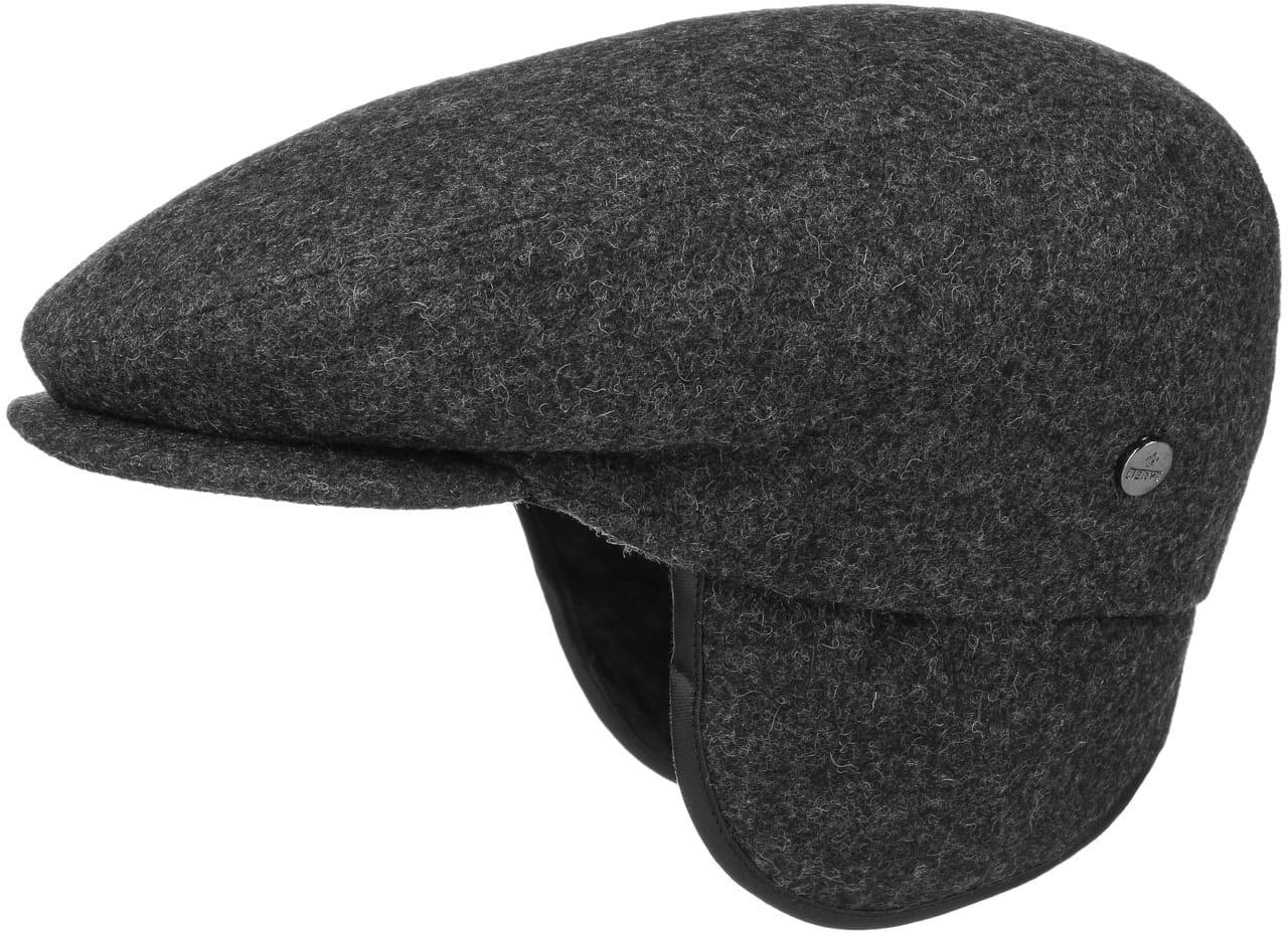 Płaski Kaszkiet Teflon Ear Flaps by Lierys, antracytowy, 58 cm