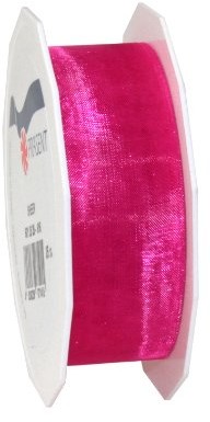 Unbekannt Taśma Organza Sheer koral/pinkb25 mm 6012525-616