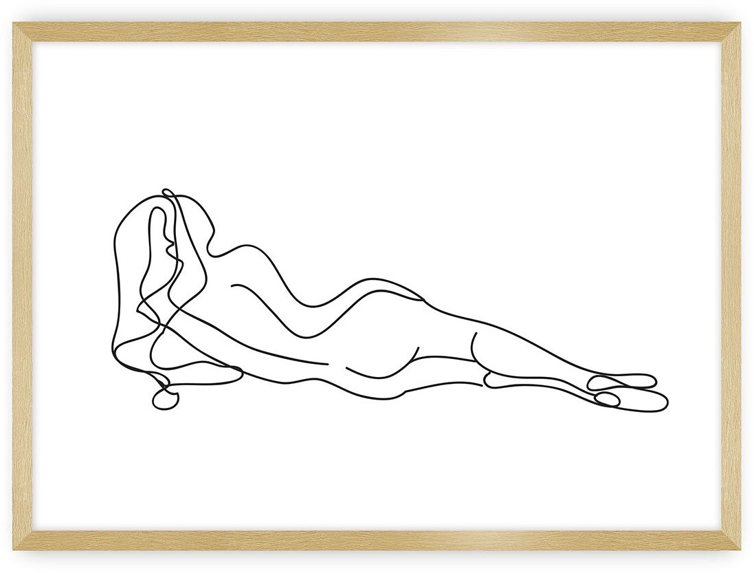 Dekoria Dekoria Plakat Figure Line III 30 x 21 cm Ramka Złota 218A-000-39
