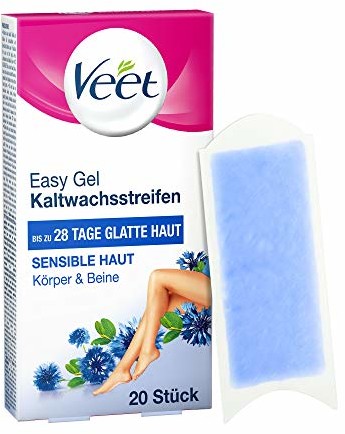 Veet Paski z technologią Easy-Gelwax nadają się do skóry wrażliwej do stosowania na nogi i ciało do 4 tygodni gładkiej skóry 10 x podwójne paski po 20 zastosowaniach.