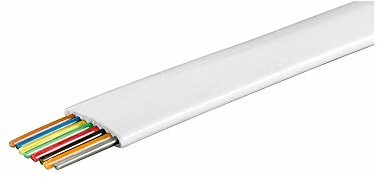Goobay Wentronic 8-żyłowy telefoniczny kabel płaski 100 m szpula Biały/biały