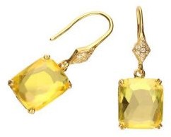 Lovrin Srebrne pozłacane kolczyki 925 żółty kryształ 3,68g HSE-0603