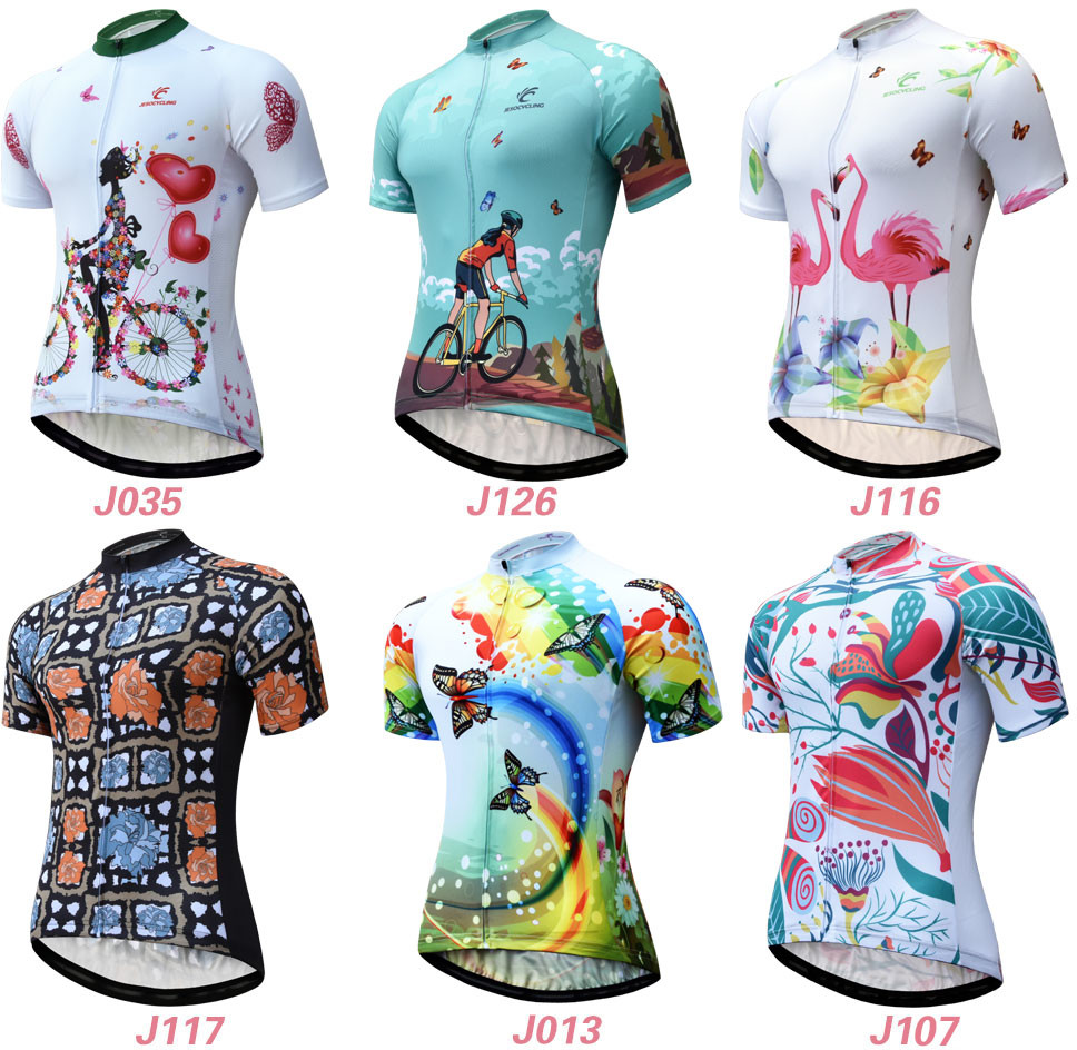 Koszulka kolarska damska z krótkim rękawem sporty wyścigowe koszulka rowerowa MTB oddychająca letnia