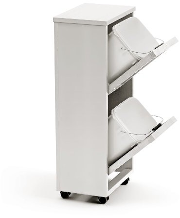 ARREDAMENTI ITALIA arreda menti Italia podwójne pojemnik na odpady, z litego drewna bukowego, 36 x 84 x 26 cm 872-WH