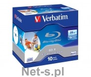 Verbatim BluRay BD-R [ jewel case 10 | 25GB | 6x | PRINTABLE SURFACE HARD COAT ] (V43713)