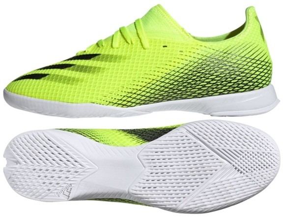 Adidas Buty piłkarskie X Ghosted.3 In żółto-czarno-białe FW6937