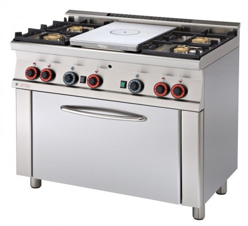 RM Gastro Kuchnia gazowa z płytą żeliwną i piek TPF4 610 G TPF4-610-G