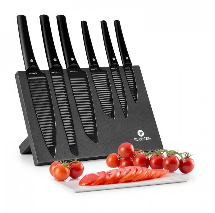 Klarstein Klarstein Kissaki Zestaw noży z powłoką zapobiegającą przywieraniu blok magnetyczny czarny KG10-Kissaki