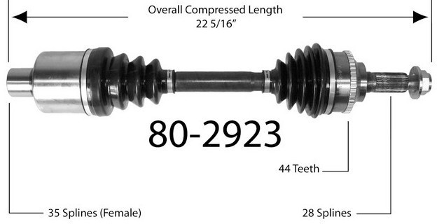 EMPI Półoś napędowa przednia 80-2923