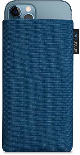 Adore June Classic Ocean niebieski pokrowiec kompatybilny z iPhone 12 i iPhone 12 Pro etui na telefon komórkowy z wytrzymałego materiału Cordura z efektem czyszczenia wyświetlacza, Made in Europe AJ1895-AP
