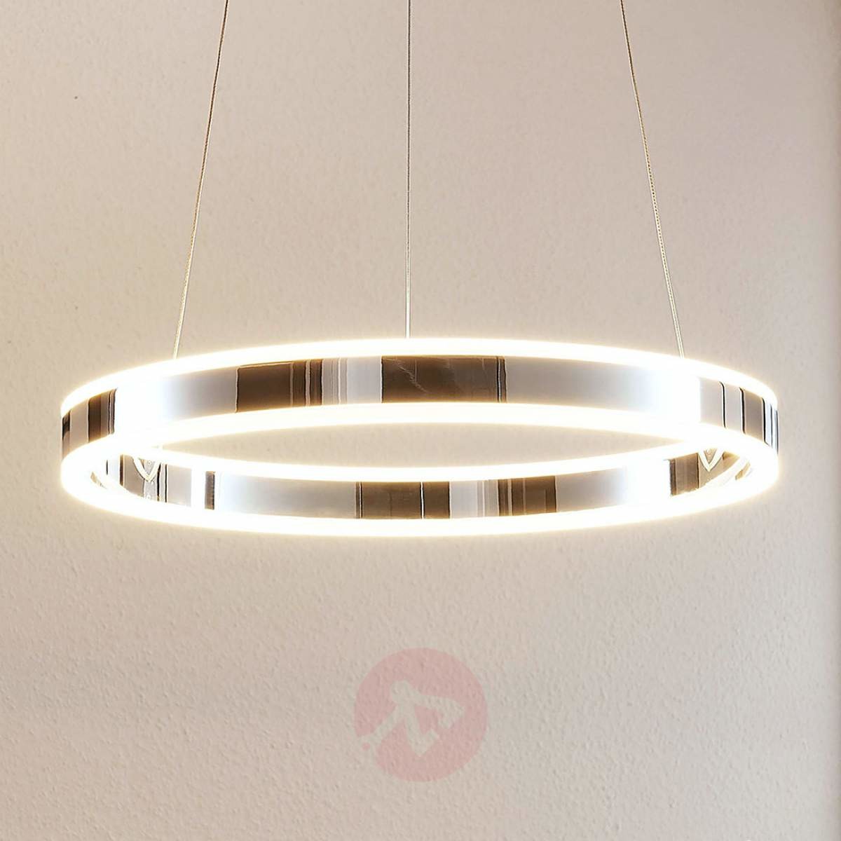 Lampenwelt com Ściemniana lampa wisząca LED Lyani, chrom, 50 cm