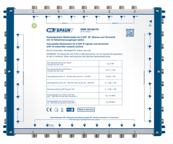 Spaun Multiswitch kaskadowy 9/9 na 16 Smk 99169 Fa