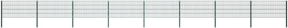 vidaxl Panel ogrodzeniowy ze słupkami, żelazny, 13,6 x 0,8 m, zielony 278611