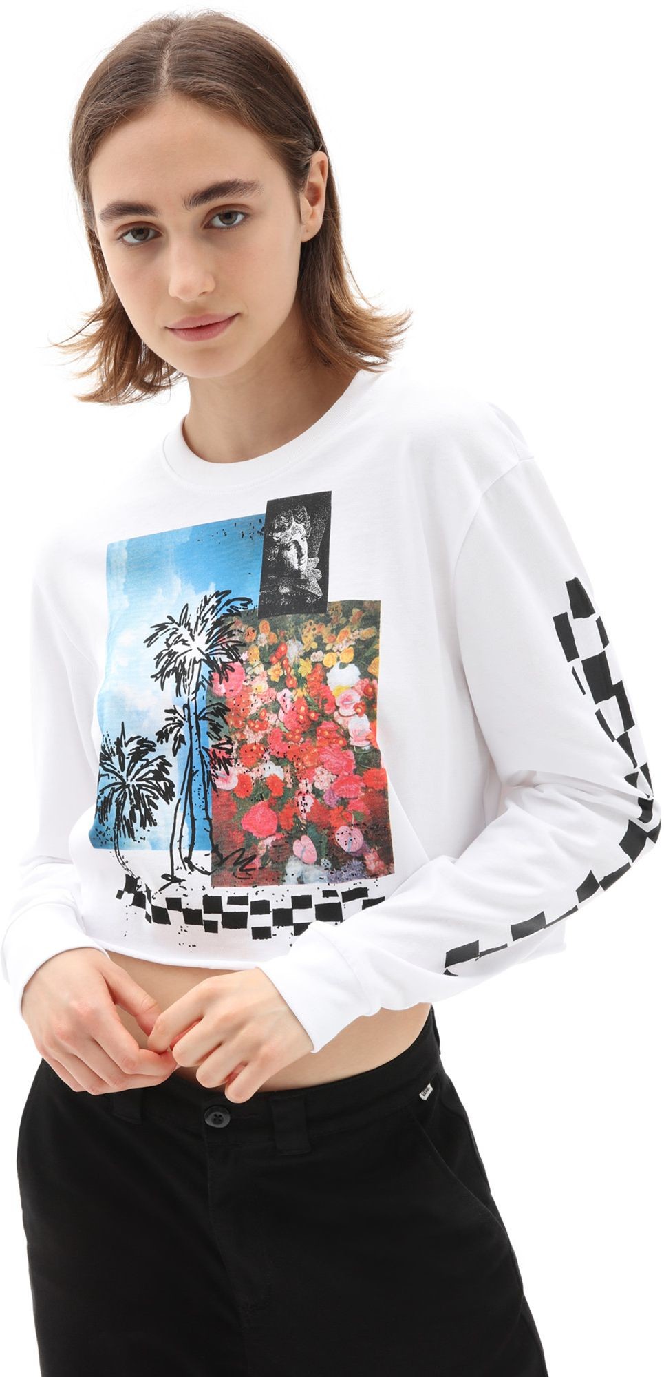 Vans t-shirt damski SEARCH PARTY LS TEE White
